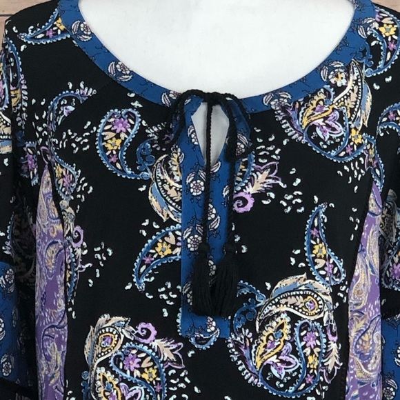 Style&Co. Womens Peasant Blouse Paisley 1X - Picture 2 of 8
